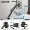 Single Monitor Stand with Pneumatic Arm