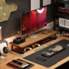 Solid Wood Computer Desk with Ergonomic Adjustment